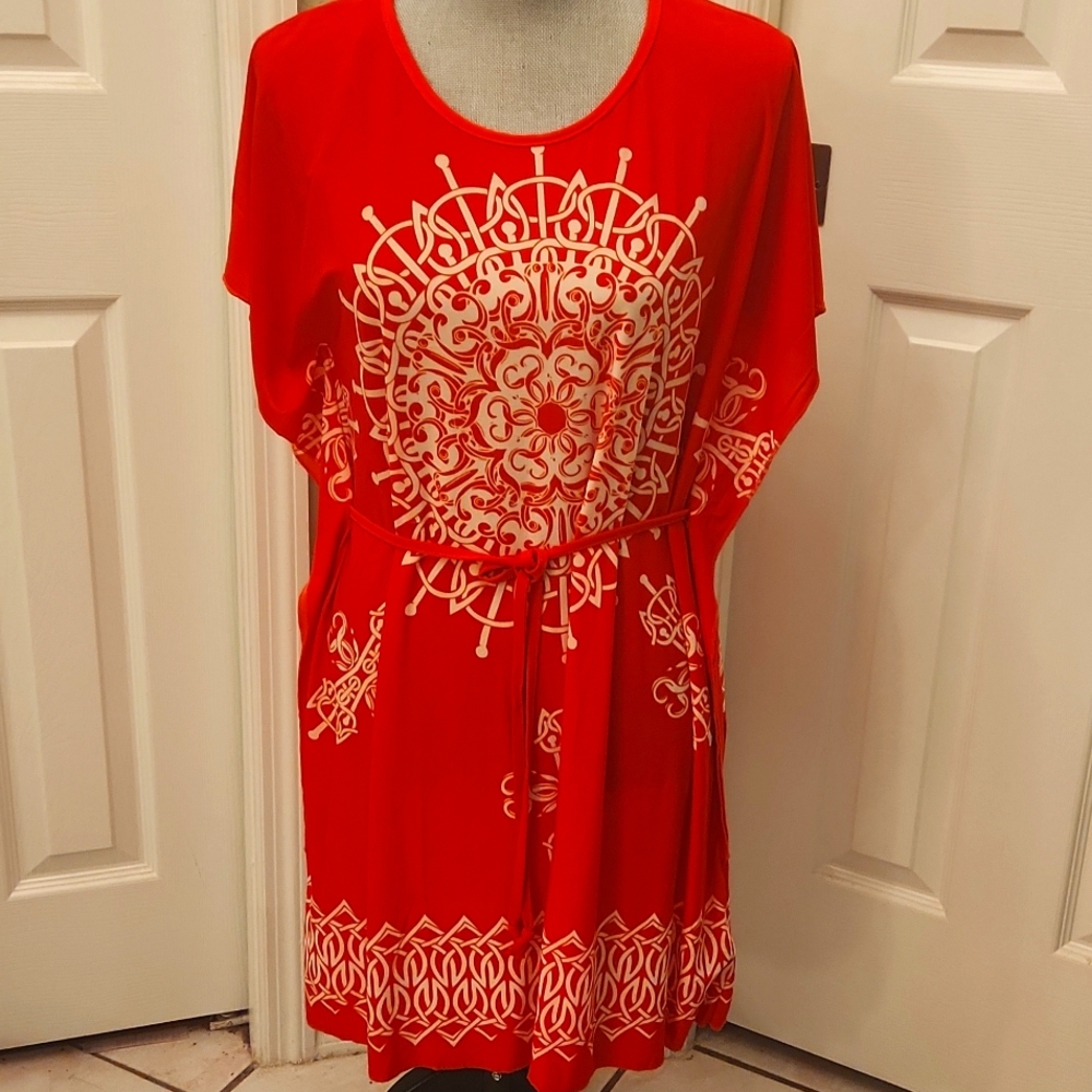 5th and Love Orange casual dress sz  Med
